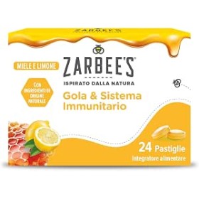 Zarbee's Gola&sistema Immunitario Miele E Limone 24 Pastiglie Senza Lattosio Senza Glutine