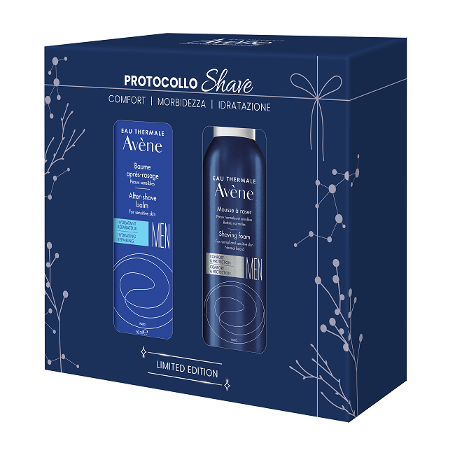 Avène Eau Thermale Avene Homme Cofanetto Natale 2026 Shave After-shave Balm 50 Ml + Shaving Foam