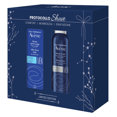 Avène Eau Thermale Avene Homme Cofanetto Natale 2026 Shave After-shave Balm 50 Ml + Shaving Foam
