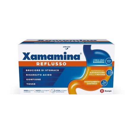 Dompè Xamamina Reflusso 25 Stick Da 20 Ml Gusto Uva Fragola E Frutti Rossi Senza Glutine Senza Lattosio