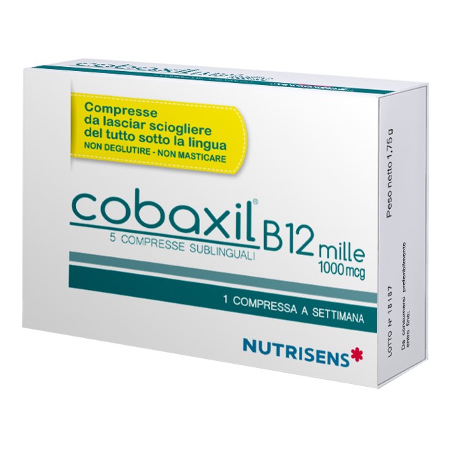 Nutrisens Italia Sbrl Cobaxil B12 Mille 5 Compresse Sublinguali Da 0,35 G Senza Glutine Nutrisens Italia Sbrl Cobaxil B12 Mille 5 Compresse Sublinguali Da 0,35 G Senza Glutine