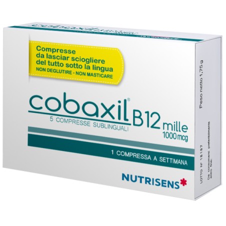Nutrisens Italia Sbrl Cobaxil B12 Mille 5 Compresse Sublinguali Da 0,35 G Senza Glutine Nutrisens Italia Sbrl Cobaxil B12 Mille 5 Compresse Sublinguali Da 0,35 G Senza Glutine