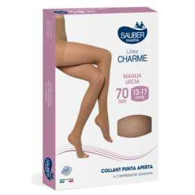 Sauber Linea Charme 70D Collant Punta Aperta Nero TG. 2