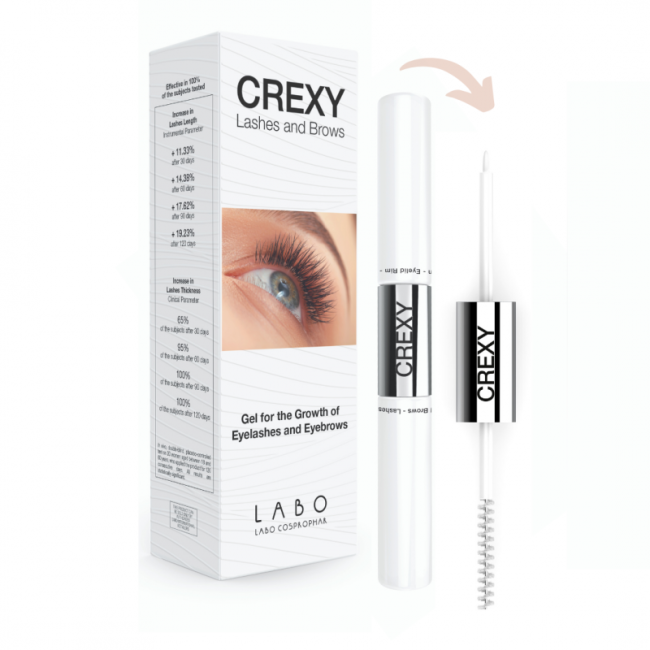 Labo Crexy Ciglia e Sopracciglia Gel Ri-Crescita Tubi 4+4ml