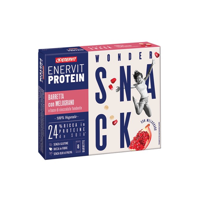 Enervit Protein Snack Melograno e Riso Soffiato Vegetale 8 Barrette 27g