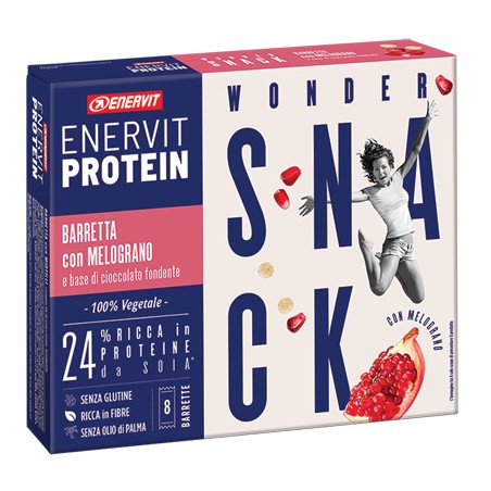 Enervit Protein Snack Melograno e Riso Soffiato Vegetale 8 Barrette 27g Enervit Protein Snack Melograno e Riso Soffiato Vegetale 8 Barrette 27g