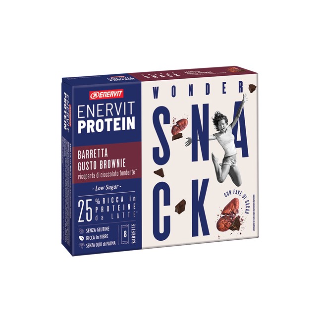 Enervit Protein Snack Brownie Low Sugar - 8 Barrette da 30g Enervit Protein Snack Brownie Low Sugar - 8 Barrette da 30g
