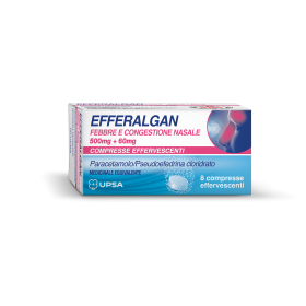 Efferalgan Febbre e Congestione Nasale 500 mg + 60 mg  8 compresse Effervescenti