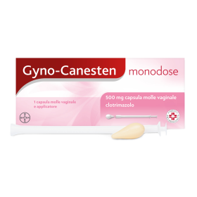 Gyno-canesten monodose 500 mg capsula molle vaginale 500 mg capsula molle vaginale 1 capsula in blister pvc/pvdc/pvc