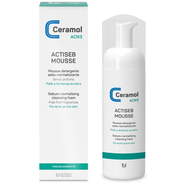 Ceramol Actiseb Mousse Detergente viso-corpo per pelle acneica 150 ml