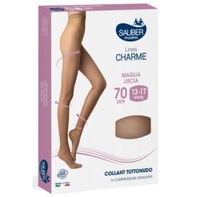 Sauber Charme Collant 70 Denari TuttoNudo Maglia Liscia Nero 3
