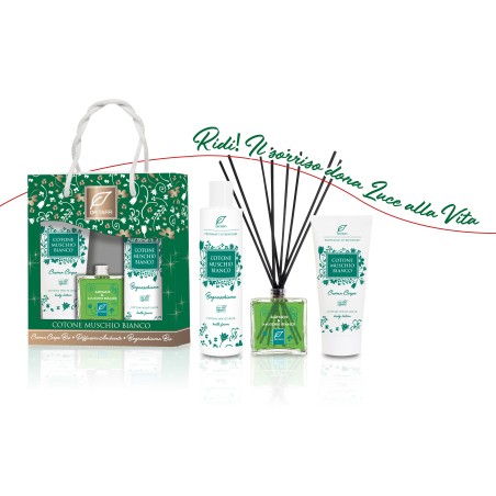 Dr. Taffi "Profumati di Benessere Special Gift" Cotone Muschio crema corpo 200 ml + bagnoschiuma 250 ml + diffusore 100 ml Dr. Taffi "Profumati di Benessere Special Gift" Cotone Muschio crema corpo 200 ml + bagnoschiuma 250 ml + diffusore 100 ml