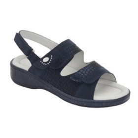 Calzatura marinella sandal printed synthetic+suede woman navy blue tecnologia memory cushion materiale similpelle stampata + pel