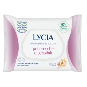Lycia Salviettine Struccanti Pelli Secche e Sensibili 20 Pezzi