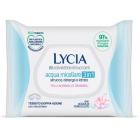 Lycia Salviettine Struccanti Acqua Micellare 3 in 1 20 Pezzi