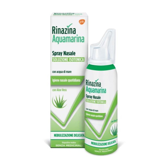 Rinazina aquamarina family spray nasale isotonico delicato 100 ml