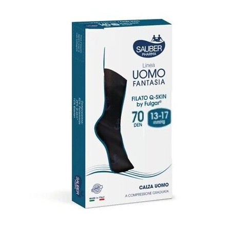 Sauber Calza Uomo Q Skin 70 Righe Multicolor Blu L/XL