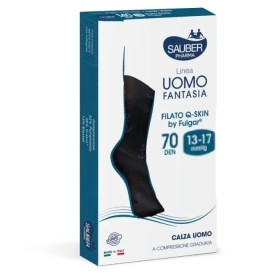 Calze Compressione Uomo Q-Skin 70 Pois Royal Nero/Bianco L/XL