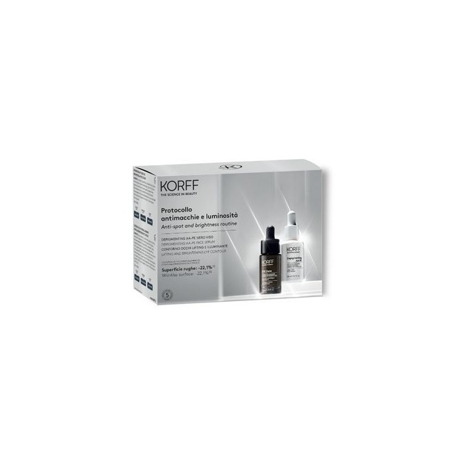 Korff Protocollo Cofanetto Anti Macchie Luminosità  Siero viso 30 ml + 1 Contorno Occhi