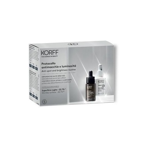 Korff Protocollo Cofanetto Anti Macchie Luminosità Siero viso 30 ml + 1 Contorno Occhi Korff Protocollo Cofanetto Anti Macchie Luminosità Siero viso 30 ml + 1 Contorno Occhi