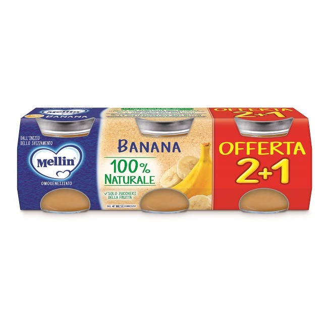 Mellin omogeneizzato banana 3 pezzi da 100 g Mellin omogeneizzato banana 3 pezzi da 100 g