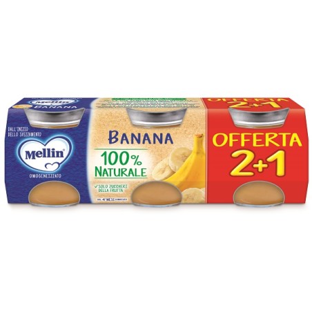 Mellin omogeneizzato banana 3 pezzi da 100 g