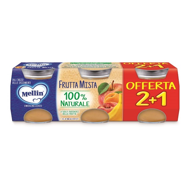 Mellin omogeneizzato frutta mista 3 pezzi da 100 g Mellin omogeneizzato frutta mista 3 pezzi da 100 g