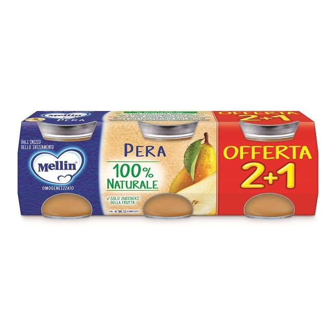 Mellin omogeneizzato pera 3 pezzi da 100 g