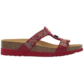 New bogota' wedge satin+beads w dk red/multi 35