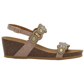 Ortigia sandal microfibre + iridescent stones w beige 41