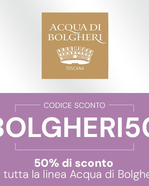 Codice sconto Acqua di Bolgheri al 50%