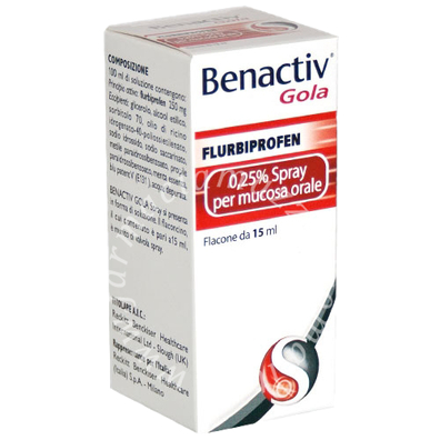 Benactiv Gola  0,25% Spray per Mucosa Orale Flaconcino 15 ml 