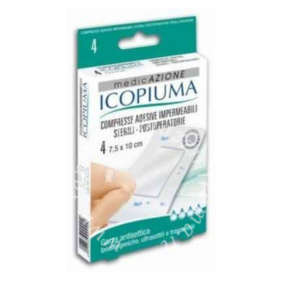 Icopiuma Garza Compressa  Medicata Postoperatoria 10x7,5 cm 4 Pezzi