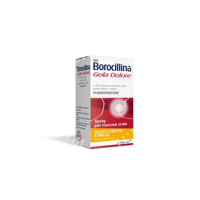 Neoborocillina Gola Dolore 0,25% Spray per Mucosa Orale 1 flacone 15 ml